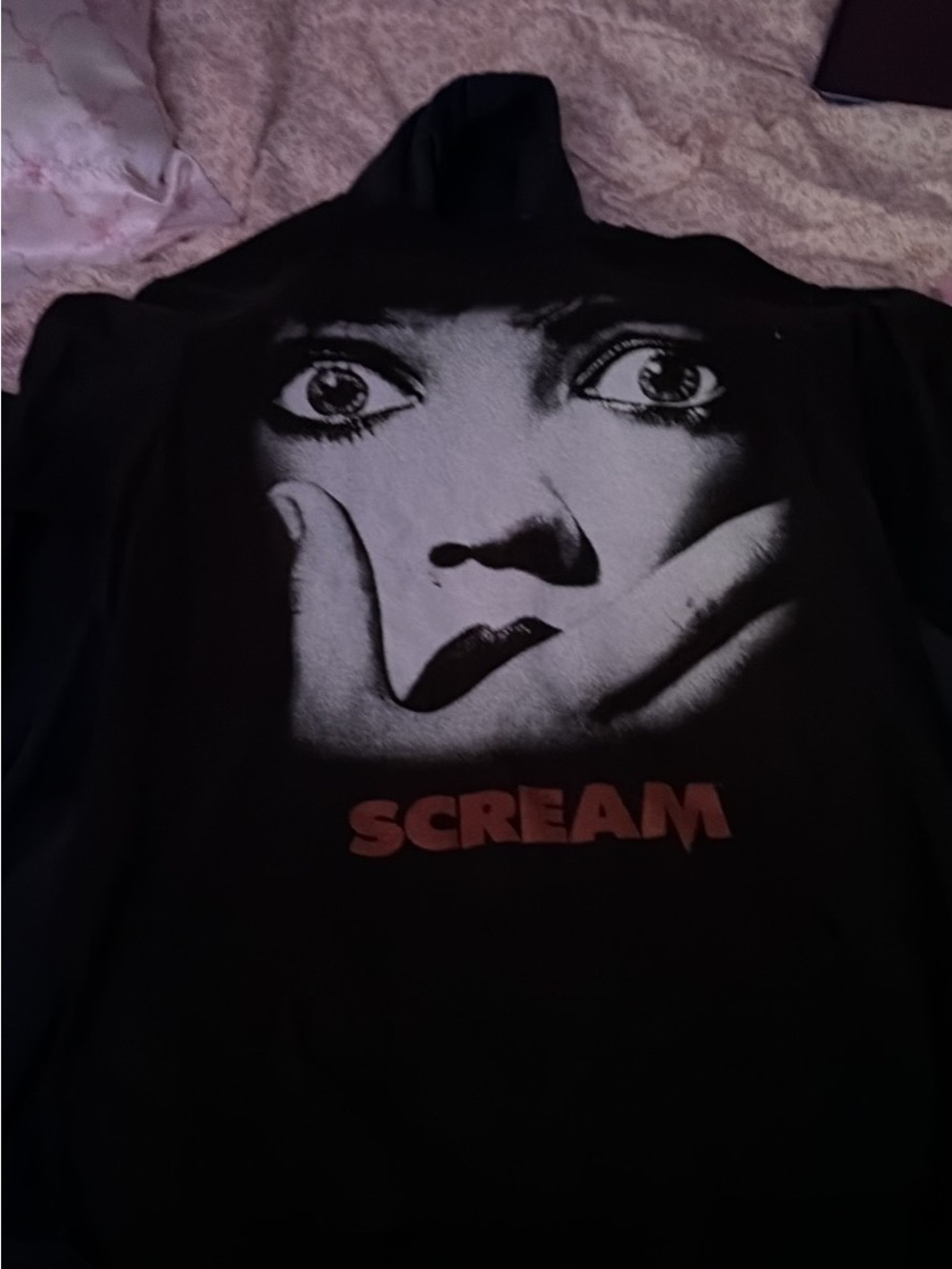 Graphic Shirt- Black Scream Face Print